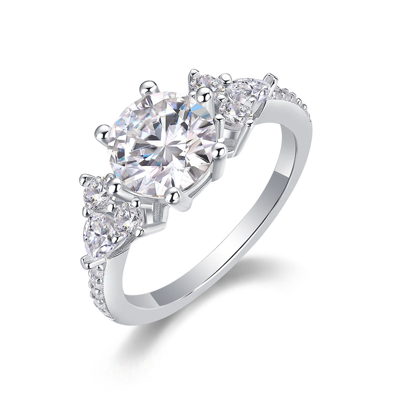 2 Carat Moissanite S925 Silver Ring Modern Elegant Luxury Style - 4