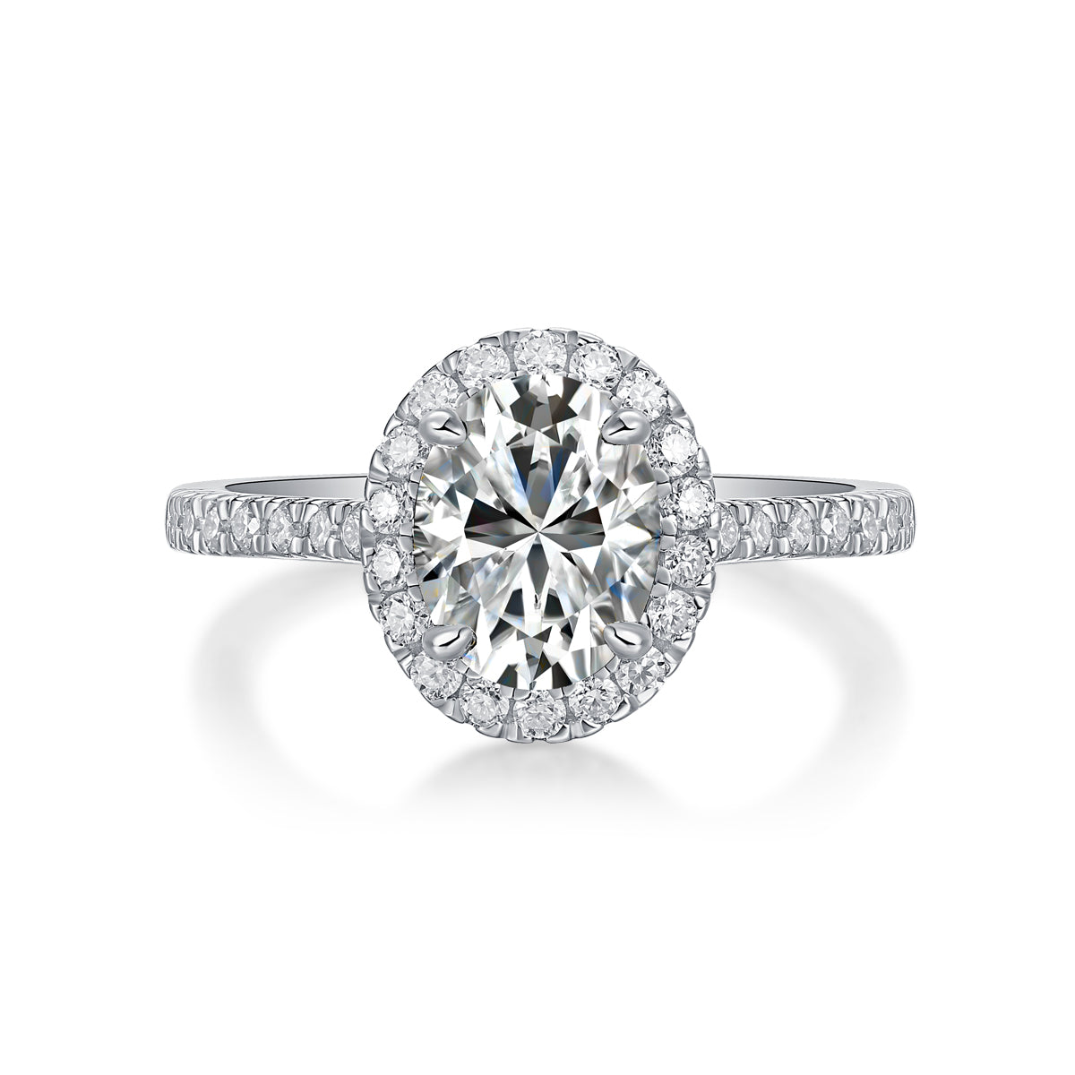Audrey Large Egg-Shaped Moissanite Silver Ring S925 Fine Jewelry
