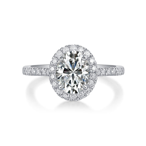 Audrey Large Egg-Shaped Moissanite Silver Ring S925 Fine Jewelry