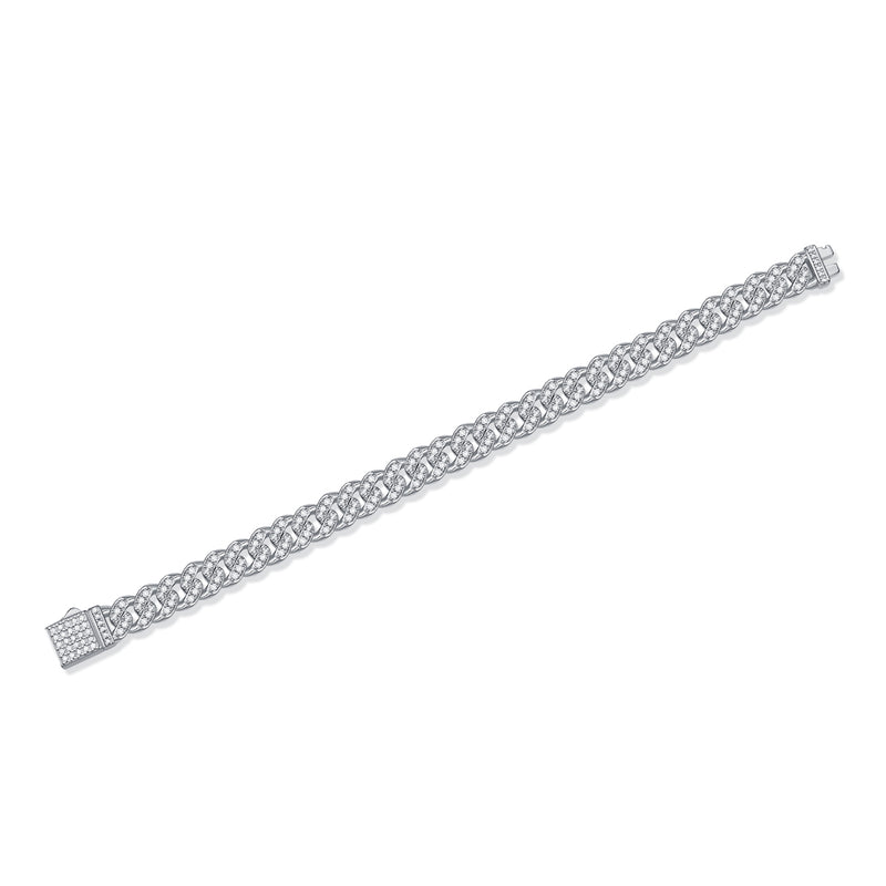 Luxury S925 Sterling Silver Moissanite Cuban Link Bracelet Modern & Elegant - 4
