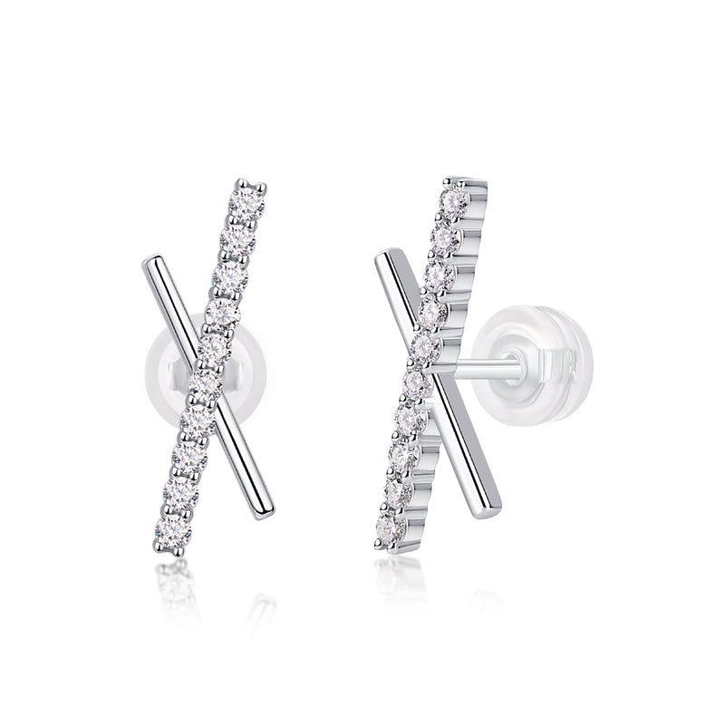 S925 Silver Moissanite Meteor Stud Earrings Luxury Fashion Jewelry - 1