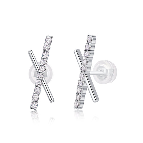 S925 Silver Moissanite Meteor Stud Earrings Luxury Fashion Jewelry
