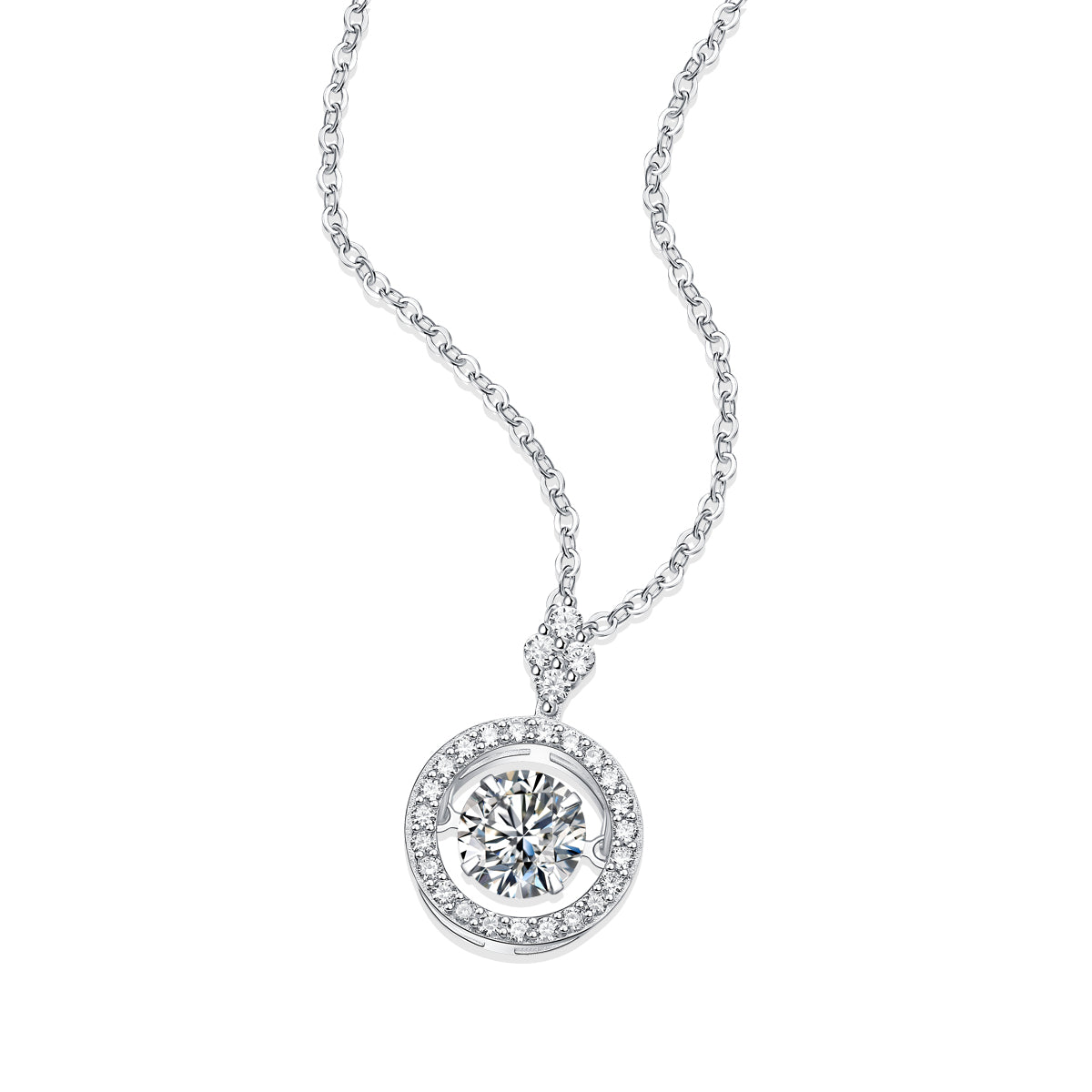 1-Carat Moissanite S925 Sterling Silver Necklace Pendant Set with Platinum Plating