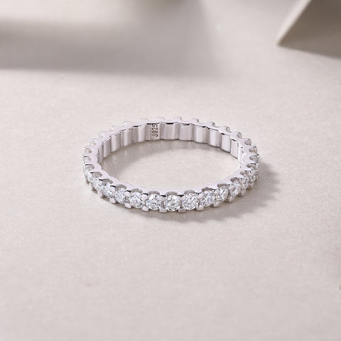 1Wish Moissanite Silver Ring Luxury Fashion Band
