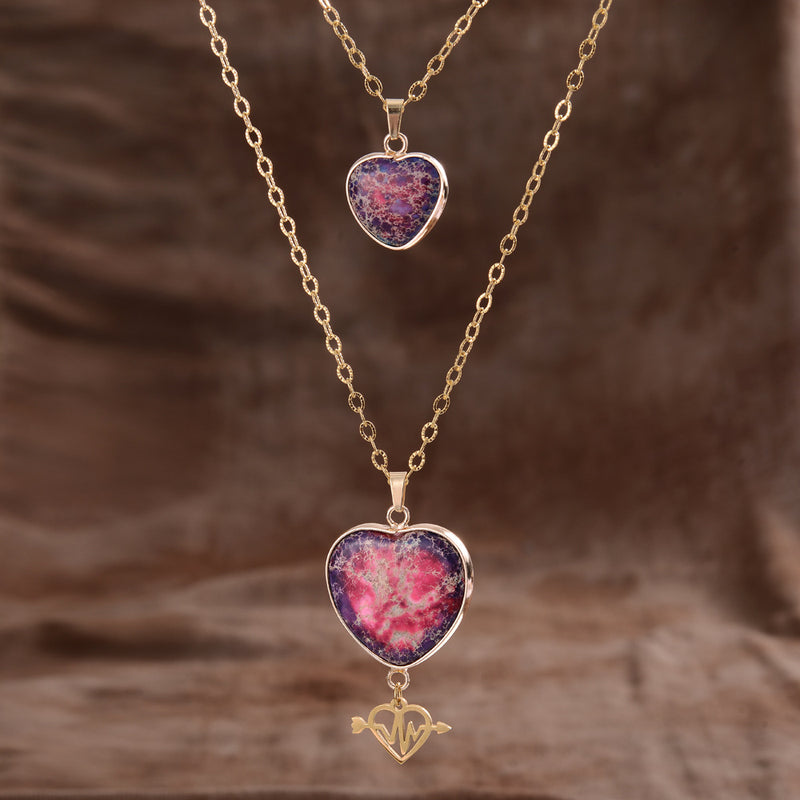 Moonstone Double Chain Pendant Necklace for Valentine's Day - 5