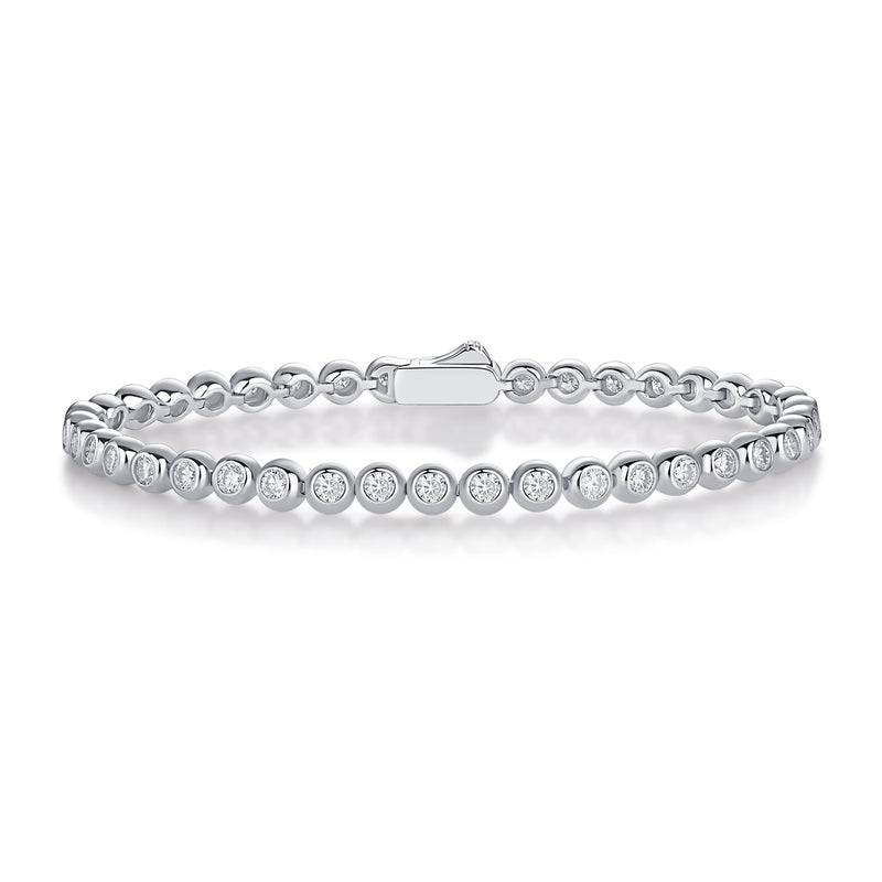 S925 Silver Moissanite Tennis Bracelet Elegant Modern Design - 3