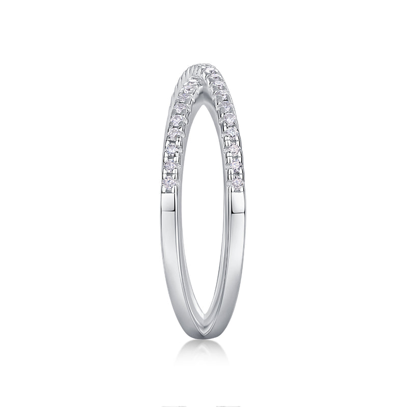 S925 Silver Double Band Moissanite Ring Elegant Luxury Fashion Jewelry - 5