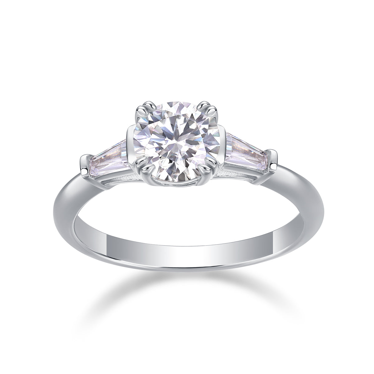 Classic Moissanite Wedding Ring Set in S925 Silver