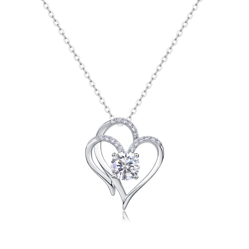 1Carat Moissanite Heart Pendant Necklace in S925 Silver Modern & Elegant Fine Jewelry - 2