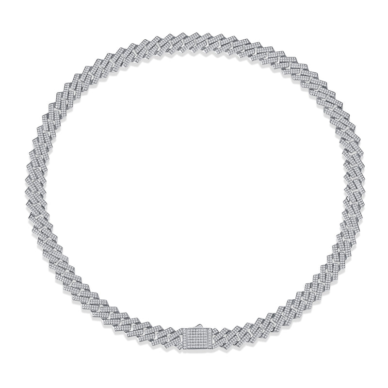 S925 Silver Moissanite Necklace Luxury Interlocking Link Chain - 2