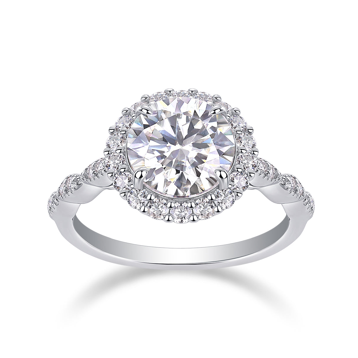 1Starlight Shining 3-Carat Moissanite S925 Sterling Silver Ring Set