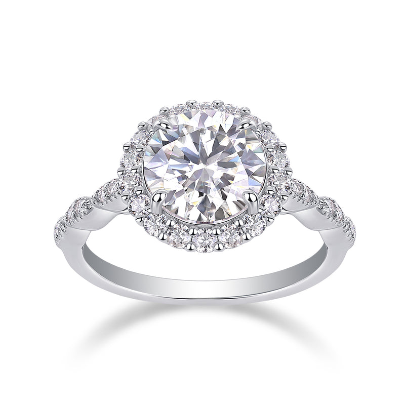1Starlight Shining 3-Carat Moissanite S925 Sterling Silver Ring Modern Elegant Design - 5