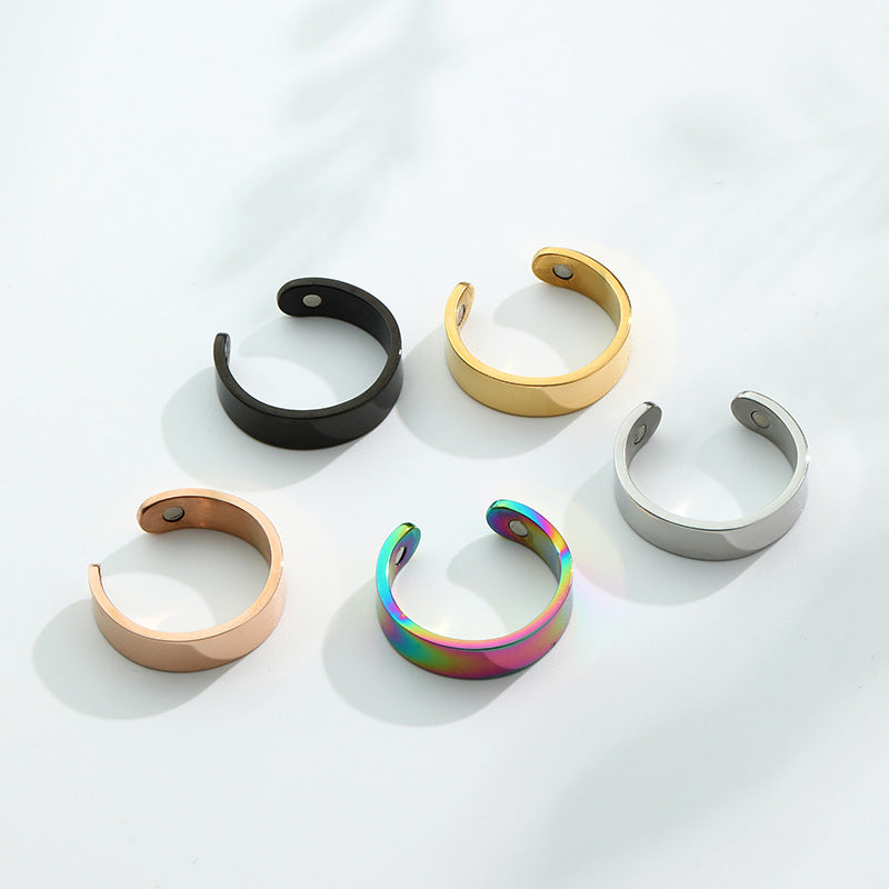 Magnetic Anti-Snoring Stainless Steel Ring for Sleep and Wellness