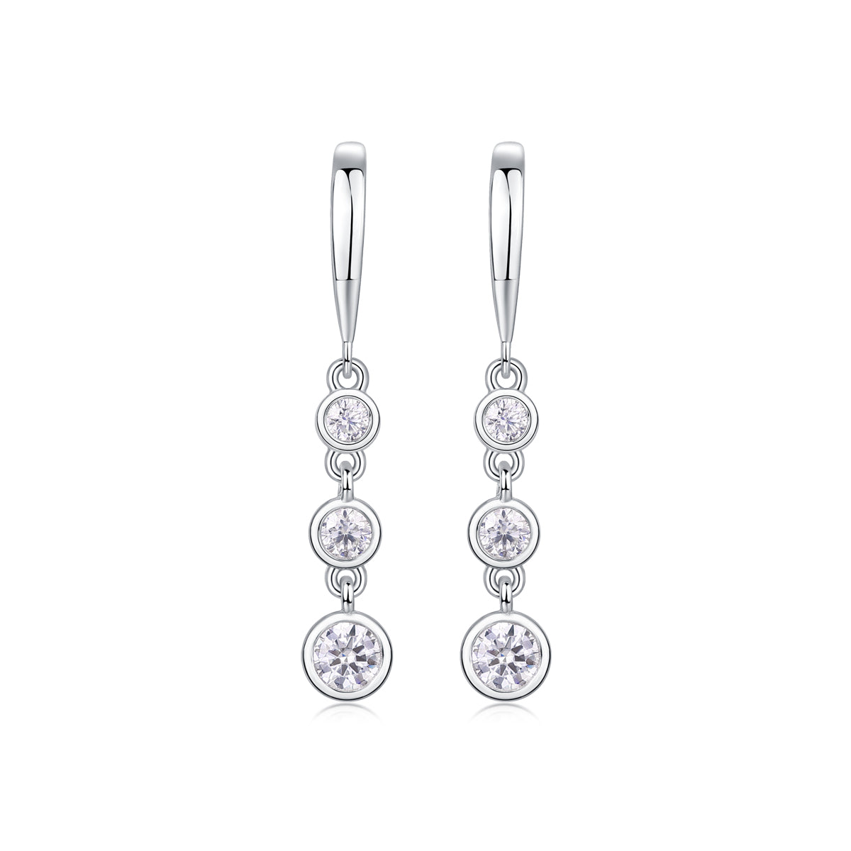Classic Multi-Diamond Moissanite S925 Silver Drop Earrings