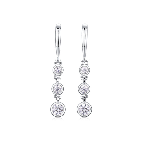 Classic Multi-Diamond Moissanite S925 Silver Drop Earrings