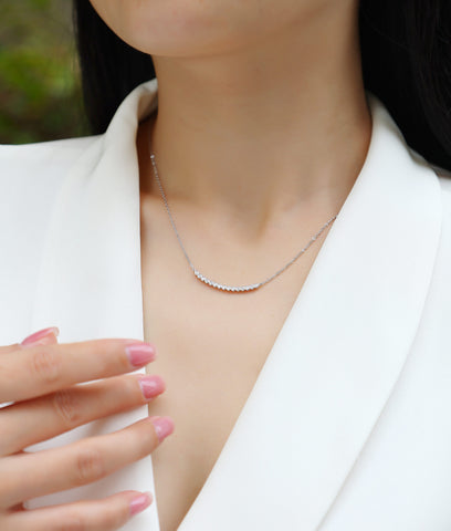 S925 Sterling Silver Moissanite Pendant Necklace Set Elegant Minimalist Design
