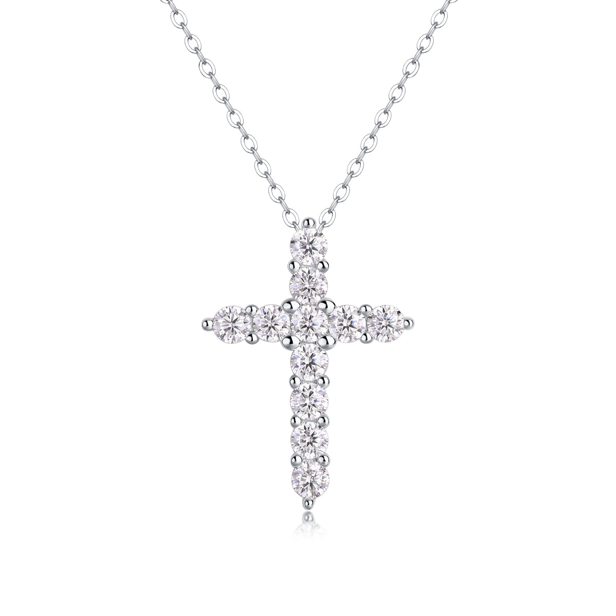 1Faith Luxury Moissanite Cross Pendant Necklace in S925 Silver