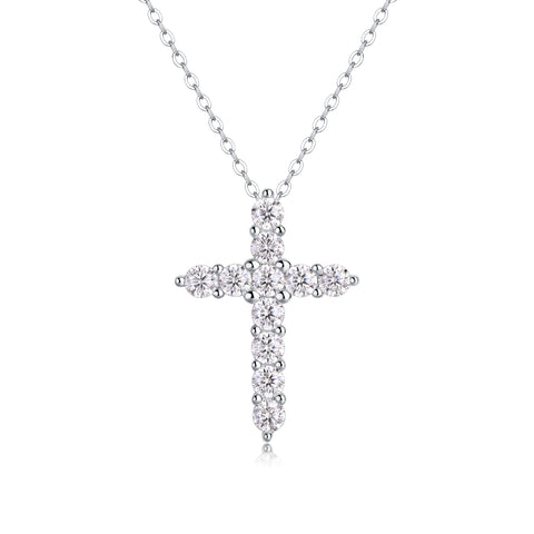1Faith Luxury Moissanite Cross Pendant Necklace in S925 Silver