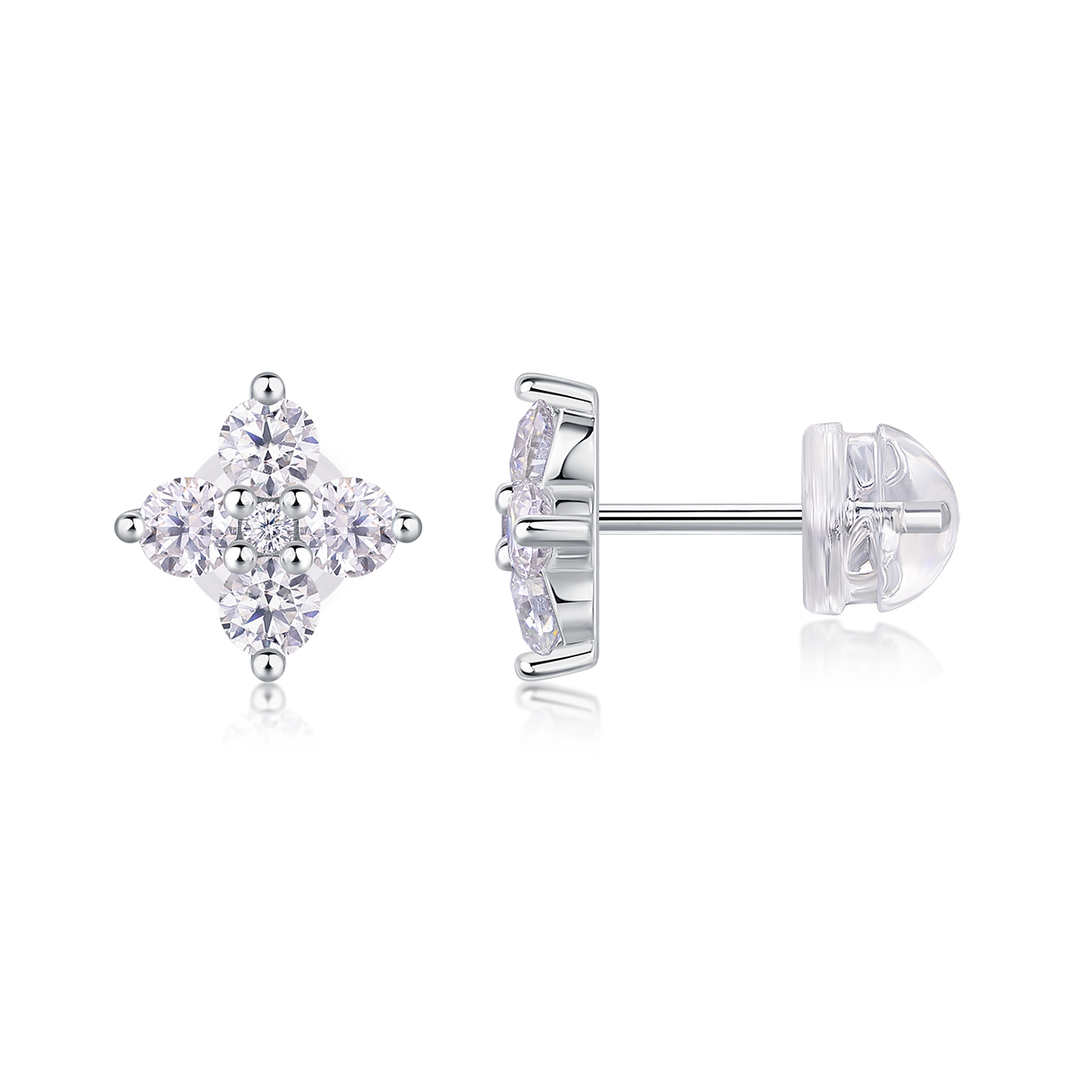 S925 Sterling Silver Moissanite Stud Earrings Fashion Jewelry Set