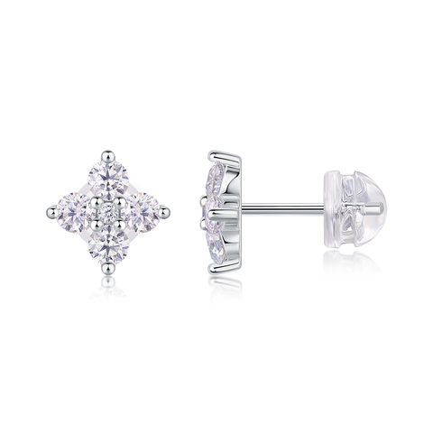 S925 Sterling Silver Moissanite Stud Earrings Fashion Jewelry Set
