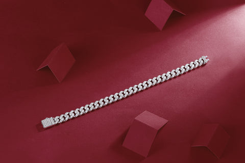 Luxury S925 Silver Moissanite Cuban Link Bracelet