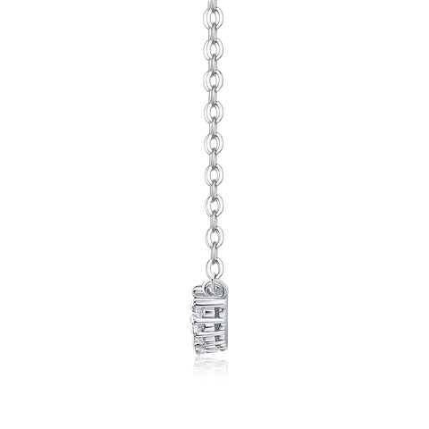 S925 Sterling Silver Moissanite Pendant Necklace Set Elegant Minimalist Design
