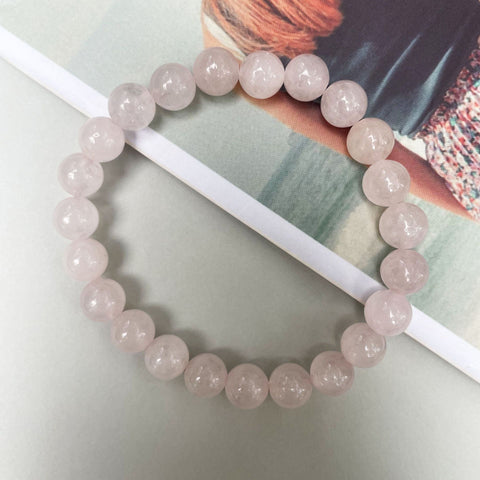 Minimalist Rose Stone Beaded Bracelet for Women