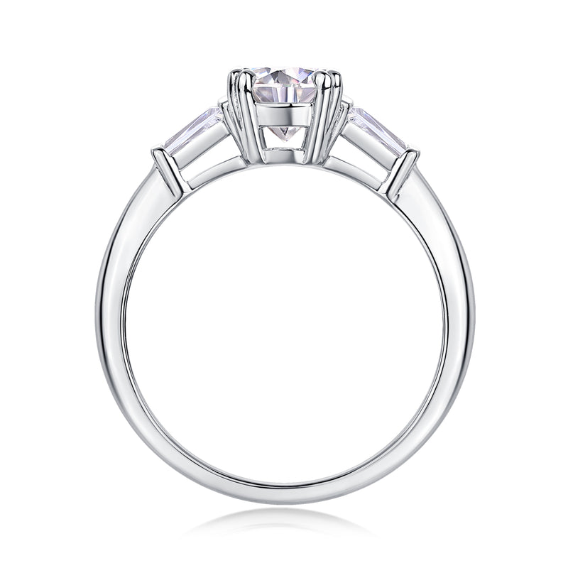 Classic Moissanite Wedding Ring Set in S925 Silver - 3