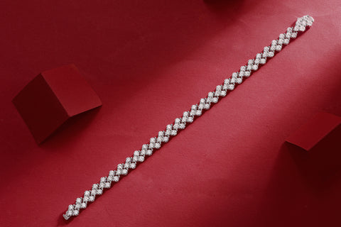S925 Silver Moissanite Bracelet Luxury Fashion Sparkling Tennis Chain