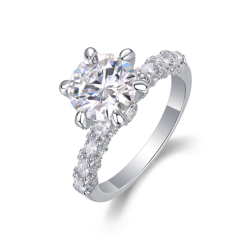1Lady Luck Moissanite S925 Silver Ring Modern Elegant Fashion Jewelry