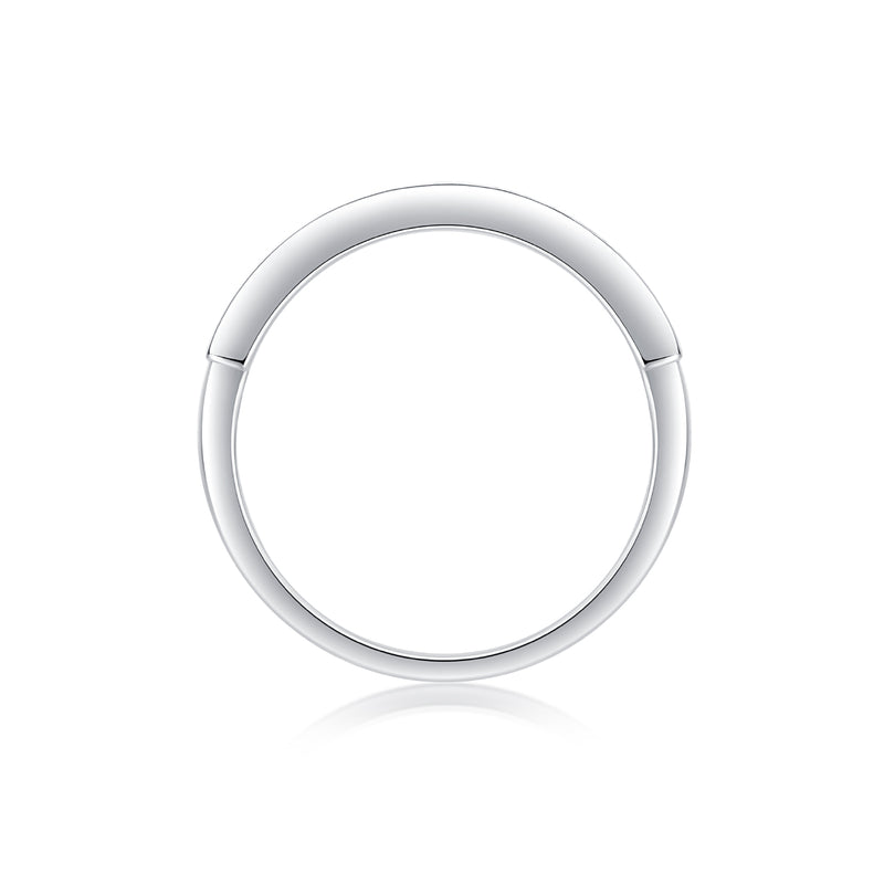 S925 Silver Moissanite Ring Modern Elegant Slim Band - 4