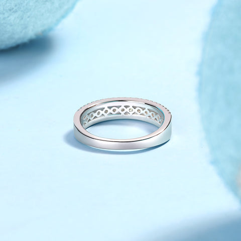 Multi-row Moissanite Silver Ring S925 Elegant Fashion Band