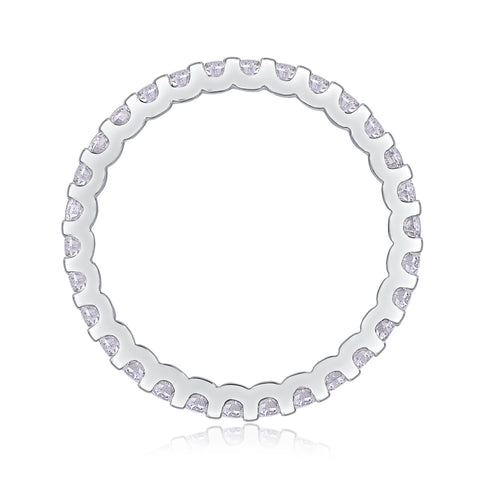 1Wish Moissanite Silver Ring Slim Luxury Band