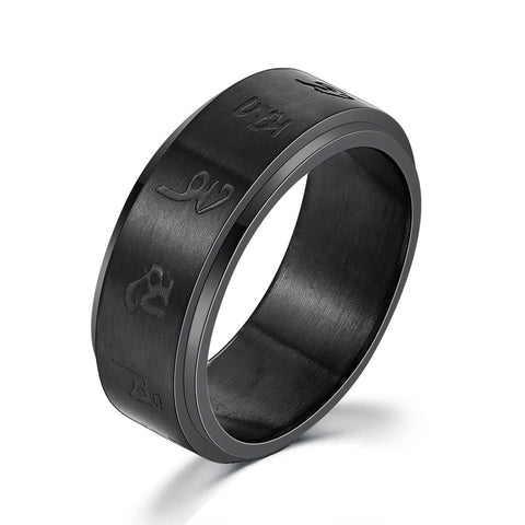 Bold Titanium Steel Ring with Roman Numerals for Men