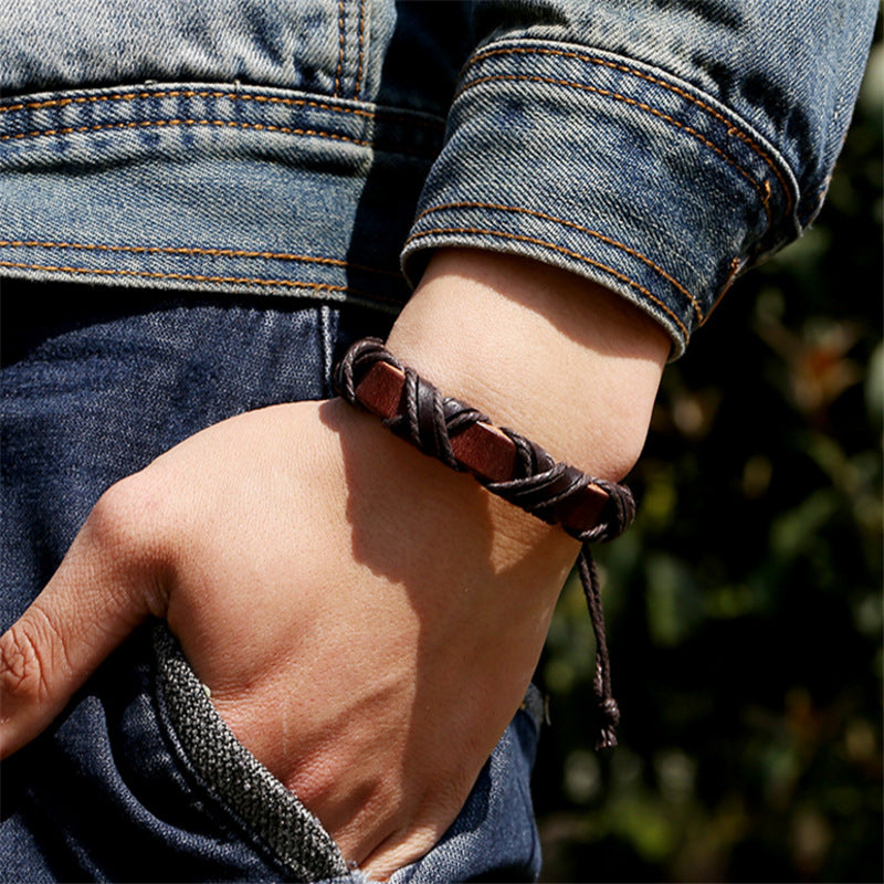 Asgard Crafted Leather Nordic Adjustable Arm Bracelet