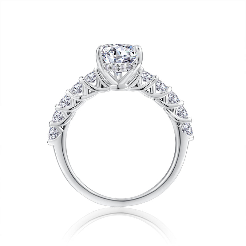 Moonlight Water Drop Moissanite Ring in S925 Sterling Silver Pear-Shaped Elegant Design - 1