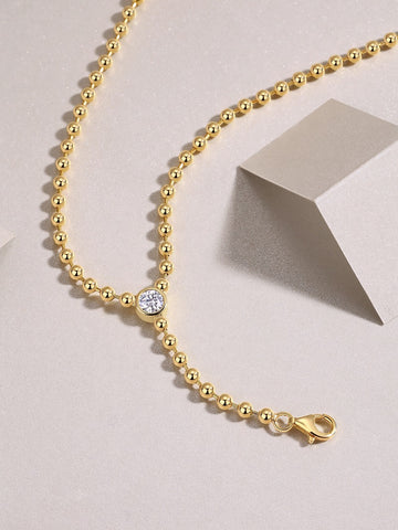 1Time Interlaced Moissanite Necklace Pendant Set S925 Sterling Silver Gold Plated Modern Elegant