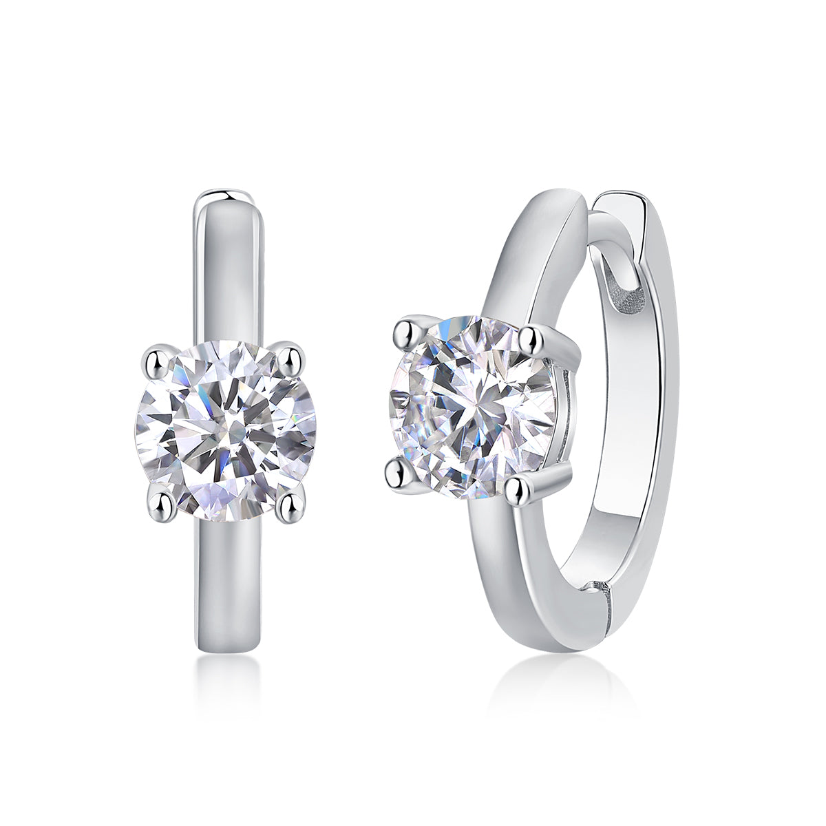 S925 Silver Moissanite Stud Earrings 0.5 Carat Elegant Luxury Design