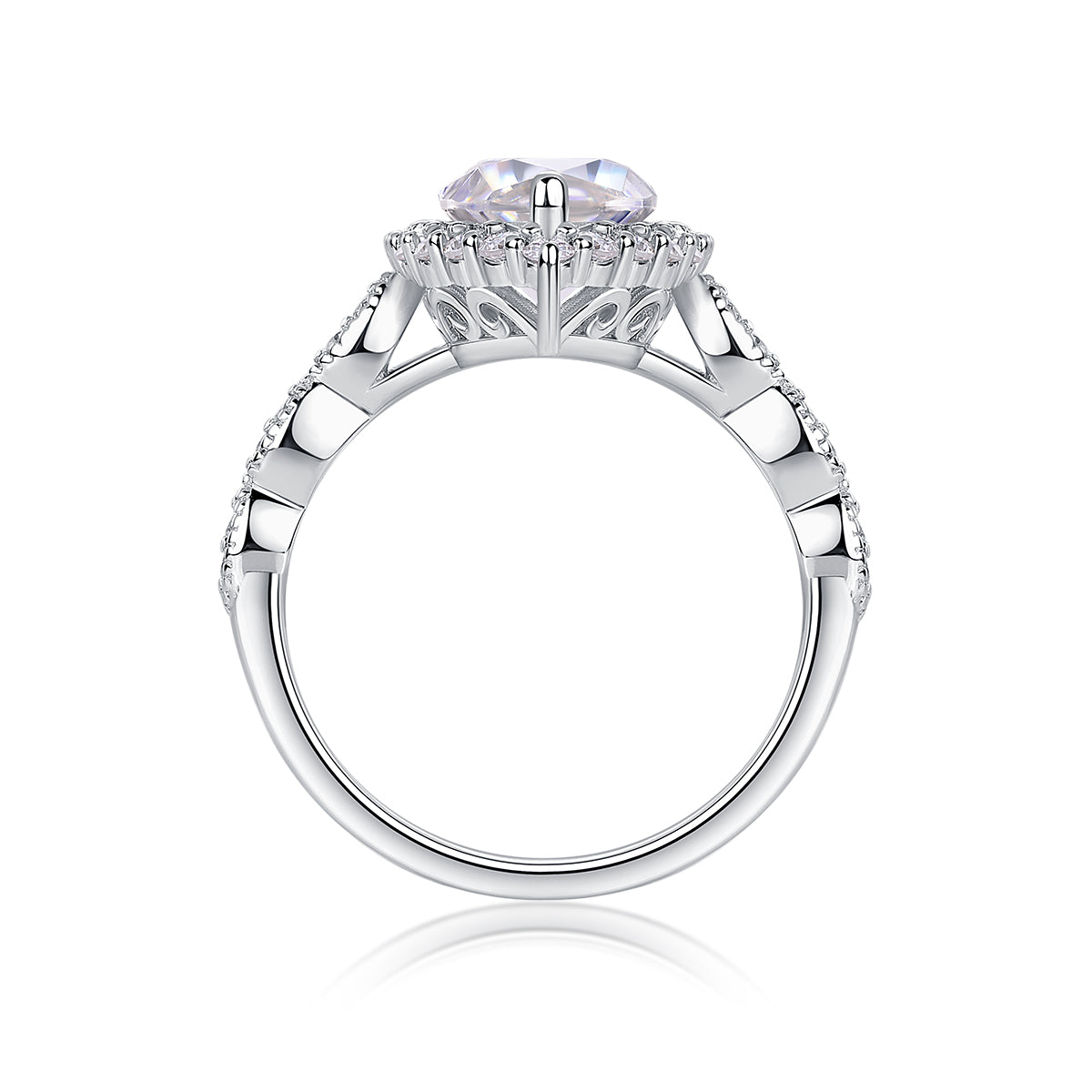 1Starlight Craze Moissanite Sterling Silver Diamond Ring Fashion Jewelry