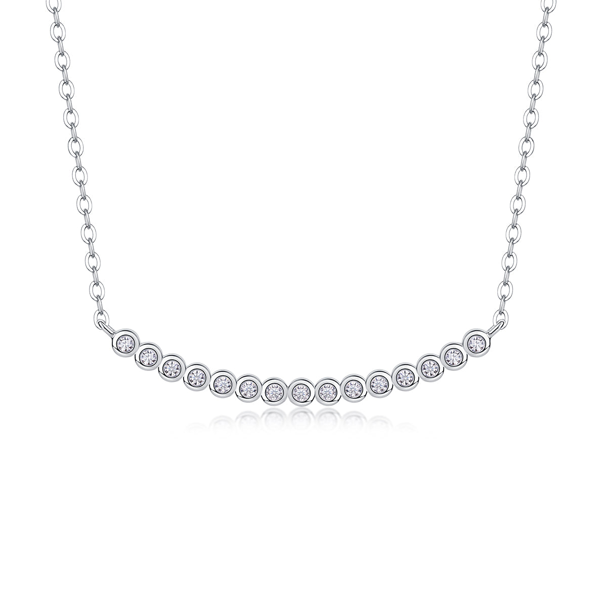S925 Sterling Silver Moissanite Pendant Necklace Set Elegant Minimalist Design