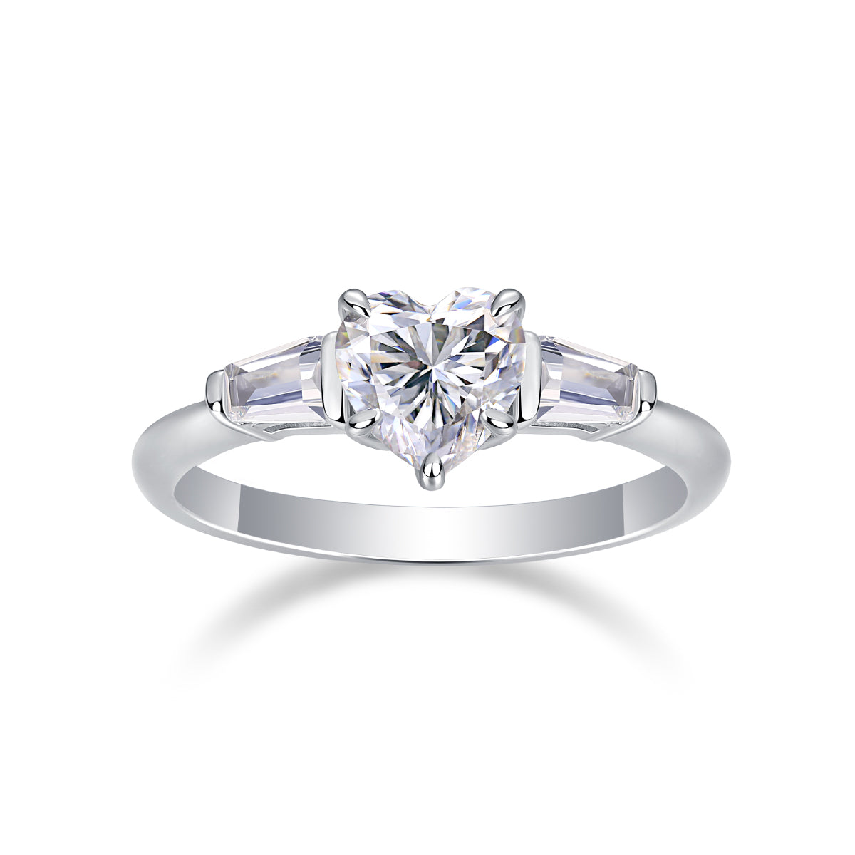 Heart-Shaped Moissanite Silver Ring S925 Luxury Fine Jewelry