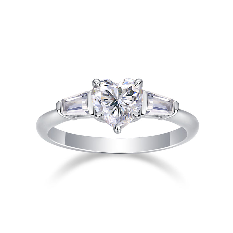 Heart-Shaped Moissanite Silver Ring S925 Luxury Fine Jewelry - 6