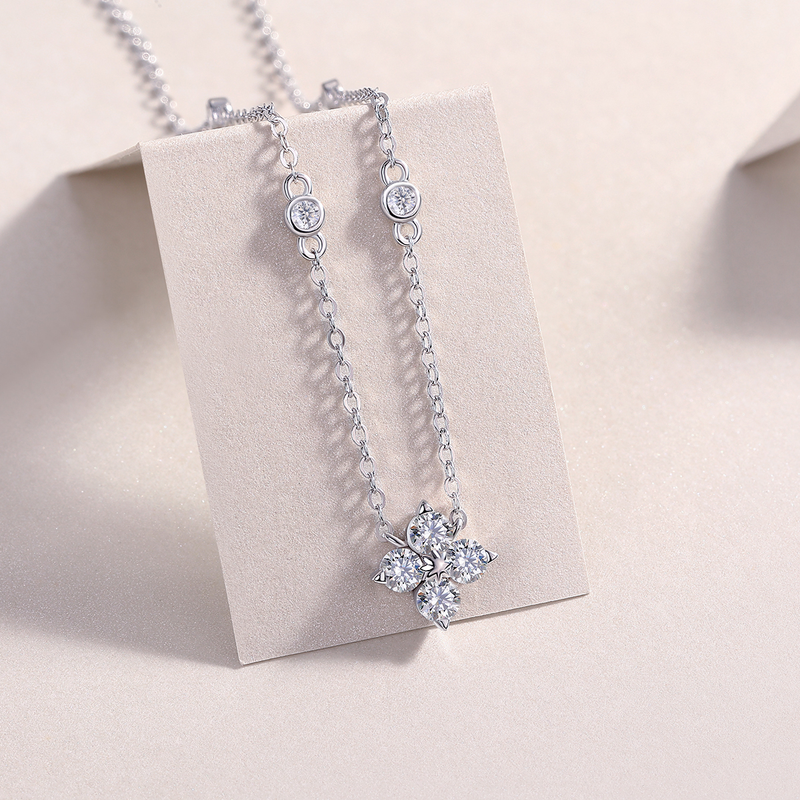 1Carat Moissanite Sterling Silver Star Pendant Necklace Elegant Fine Jewelry - 5