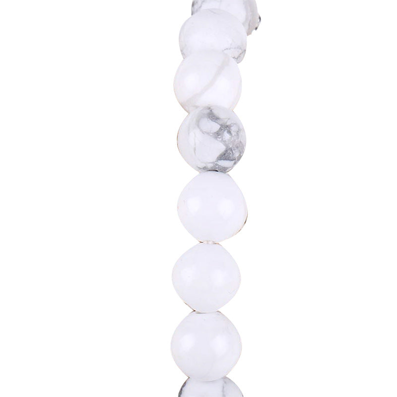 Frosted White Pine Bead Charm Bracelet - 4