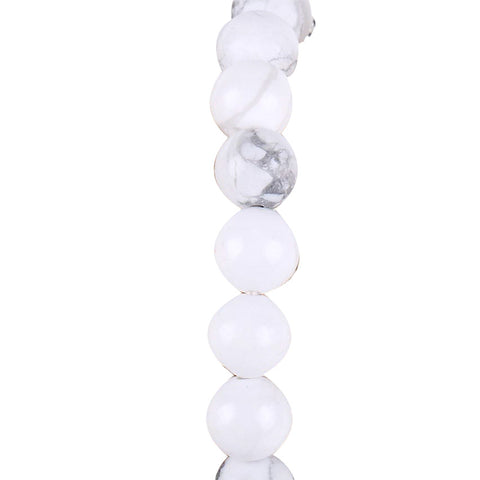 Frosted White Pine Bead Charm Bracelet