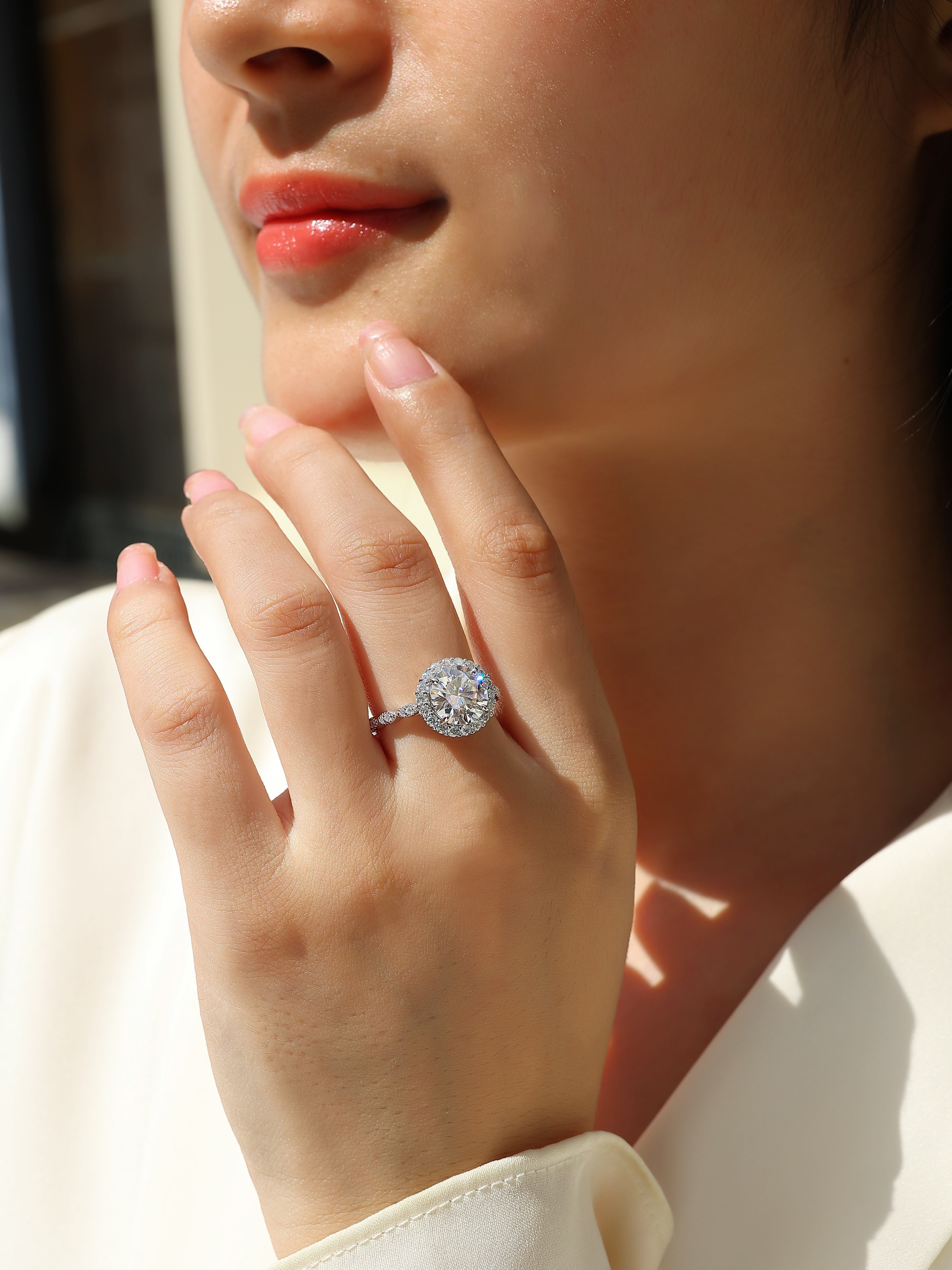 1Starlight Shining 3-Carat Moissanite S925 Sterling Silver Ring Set
