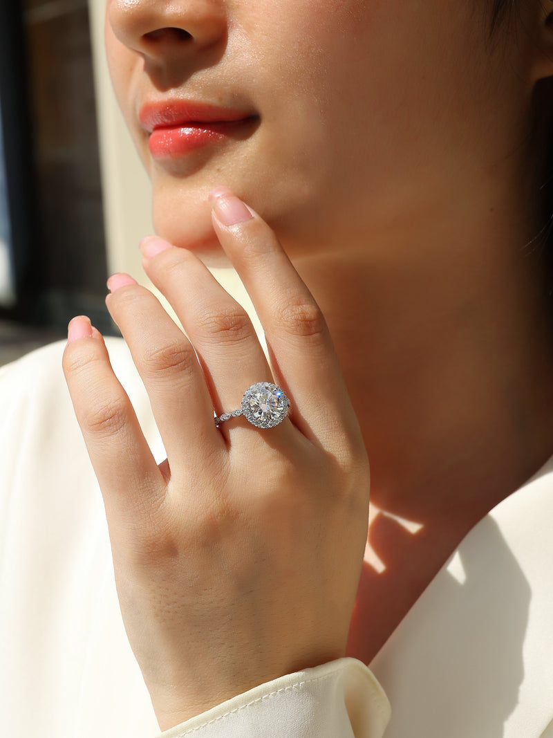 1Starlight Shining 3-Carat Moissanite S925 Sterling Silver Ring Modern Elegant Design - 7