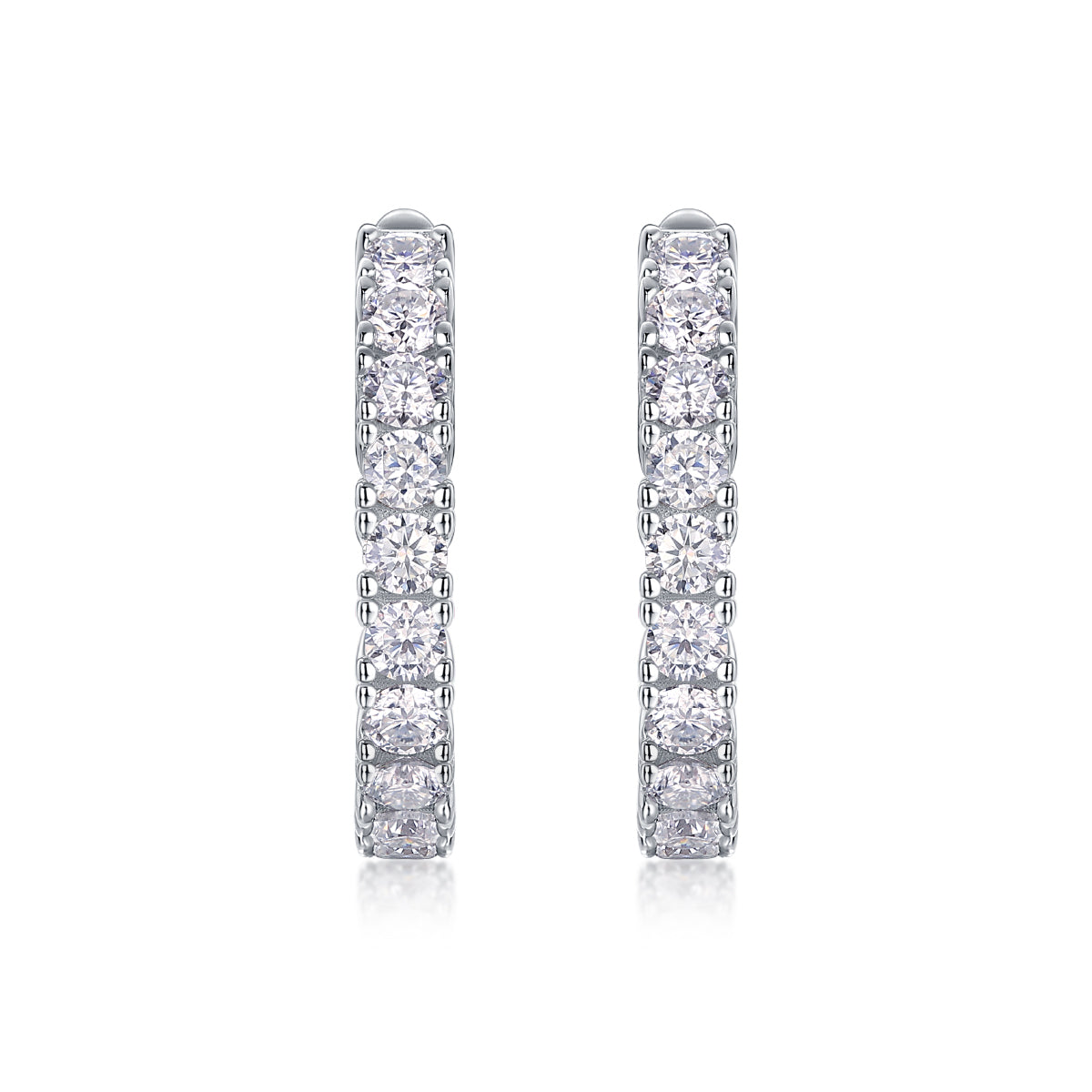 Luxury Moissanite Stud Earrings in S925 Silver Hoop Design