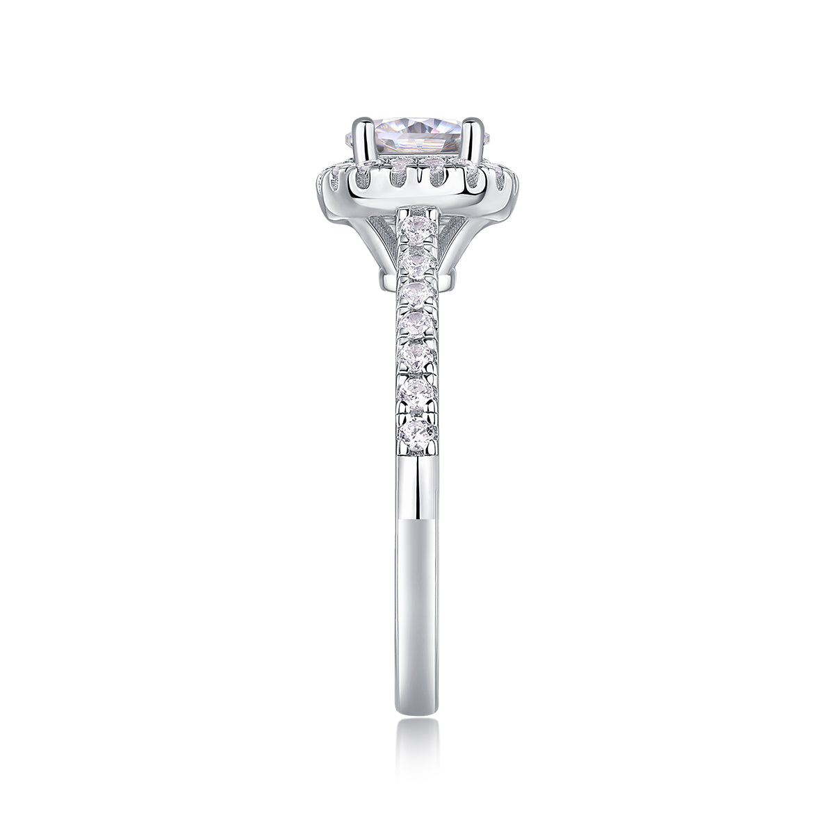1 Carat Moissanite Silver Ring Luxury Fashion Statement Ring