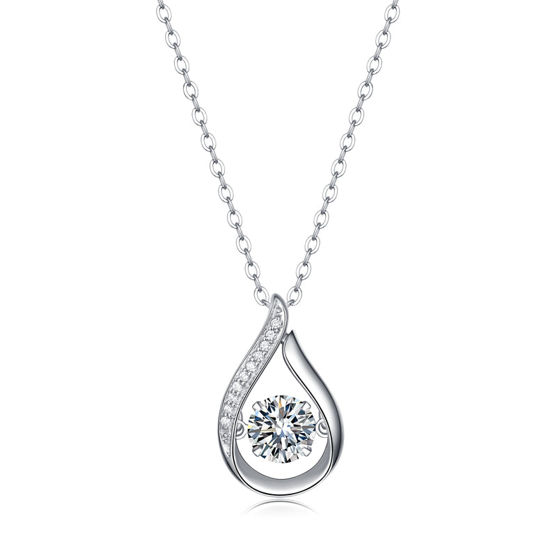 1Carat Moissanite Pendant Necklace in S925 Silver Elegant Drop Design - 5